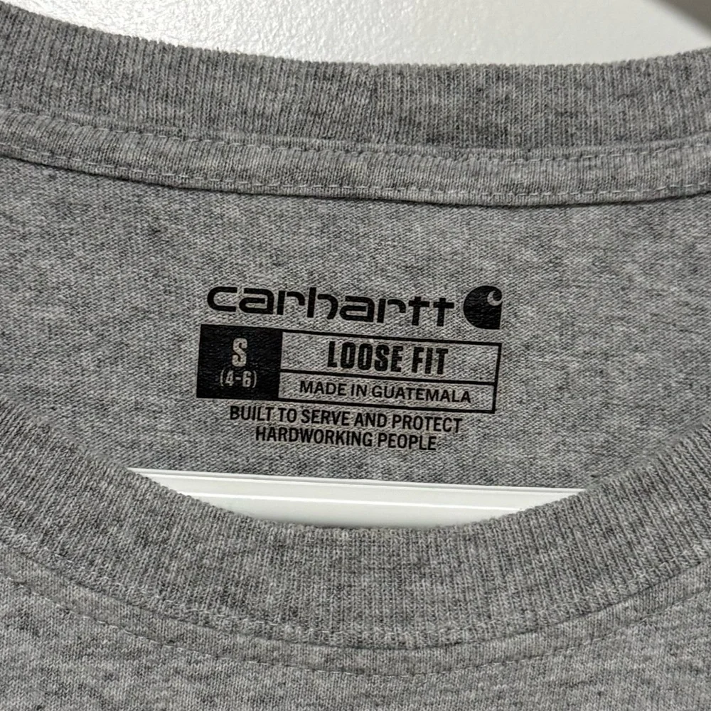 Carhartt Shirt Tshirt Tee Gray Short Sleeve Pocket Loose Fit S - Picture 5 of 6